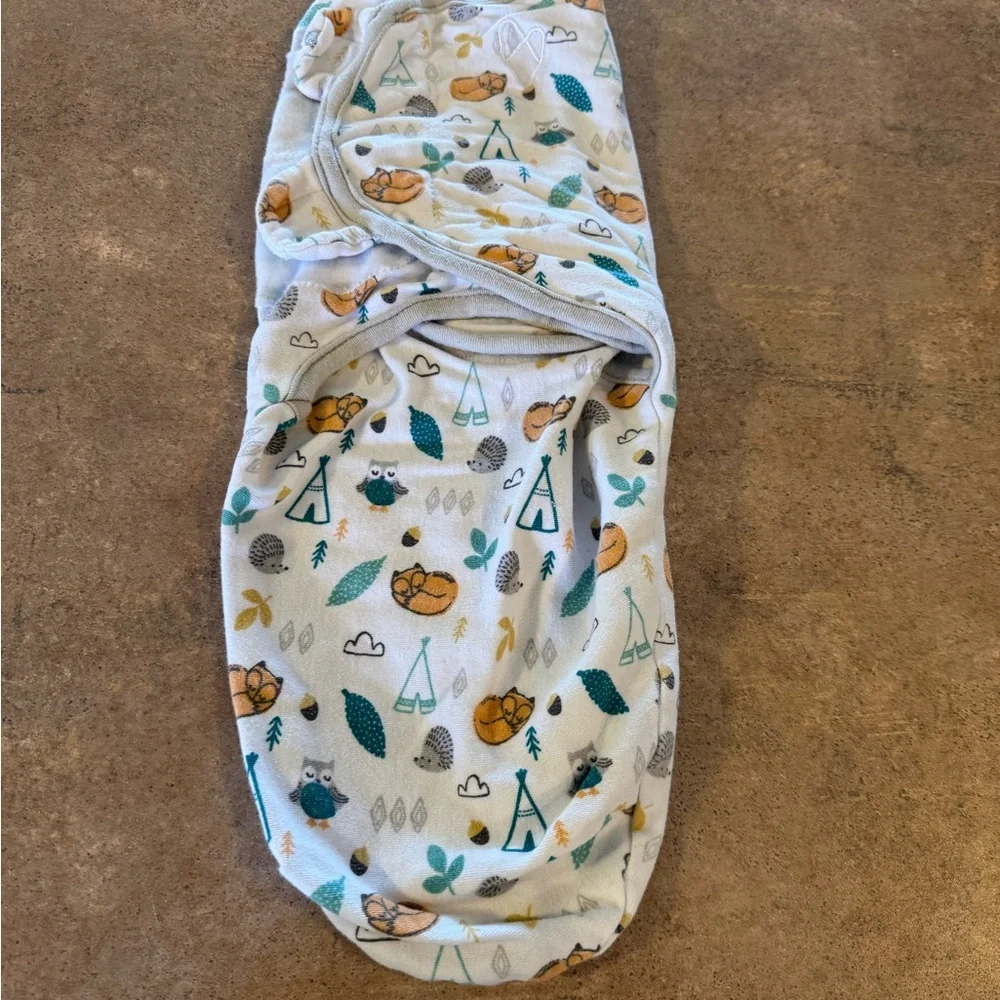 2-Pack Baby Swaddle Wraps - Green & Cream Bear Prints Infant 0-3m